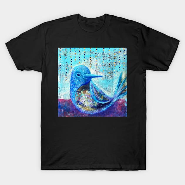 Bluebird of Happiness - Inner Power Painting by Magic with Mellie T-Shirt by mellierosetest